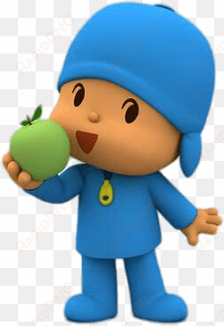 pocoyo eating an apple png - pocoyo eating