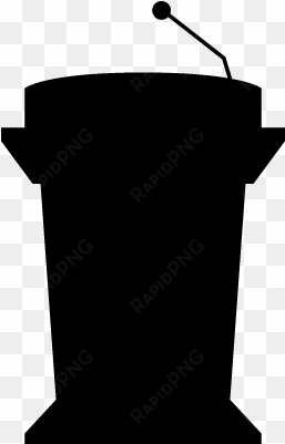 podium silhouette with microphone for presentation - microphone podium vector png