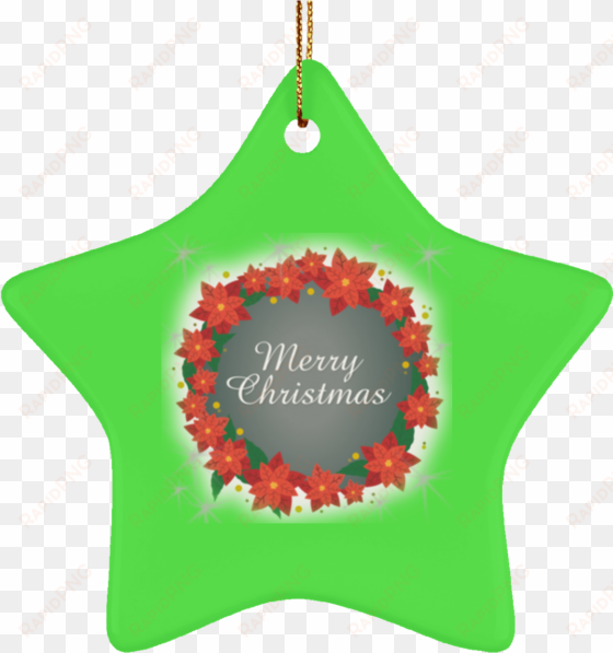 poinsettia festive christmas tree decoration new hanging - merry christmas-poinsettias-ribbons-custom card