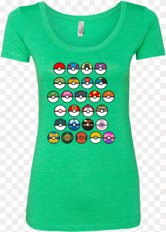 pokemon go poke balls next level ladies triblend scoop - happy halloween with pumpkin ladies scoop neck