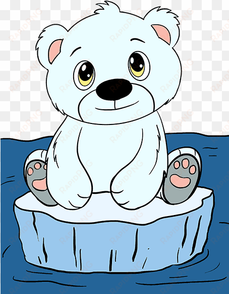 polar bear cub cartoon how to draw a polar bear cub - cute polar bear clipart