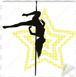 pole dancer woman on star background - sticker pole dancer durable boat (13 x 6,90 in. ) vinyl