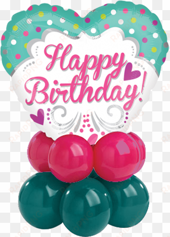 polkadots hearty bday heart shaped balloon - 18" princess birthday foil balloon