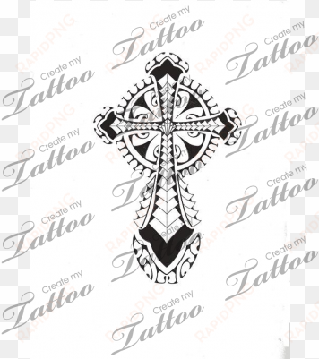 polynesia clipart cross - polynesian cross tattoo designs