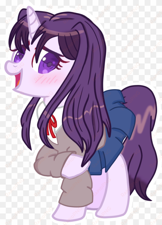 ponytaku, blushing, clothes, doki doki literature club, - my little pony ddlc