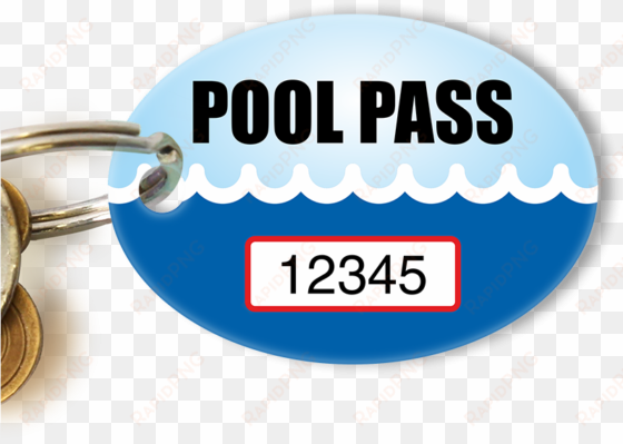 pool pass in oval shape, waves print - land glass