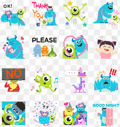 pop-up stickers - monster university line sticker