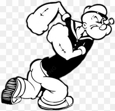 popeye black and white - popeye the sailor man