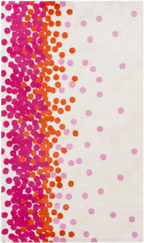 poppy kids rug - 3.25' x 5.25' delightful dots ivory, pink,