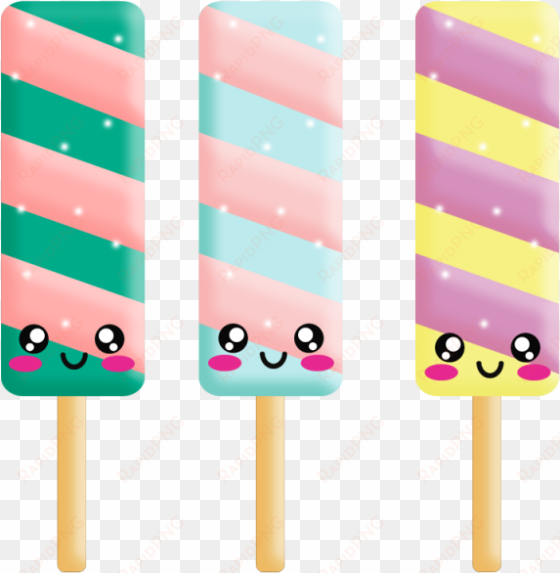 popsicle, kawaii popsicle, cute popsicle png and psd - paleta kawaii png
