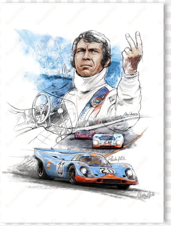 porsche 917 k - steve mcqueen porsche drawings