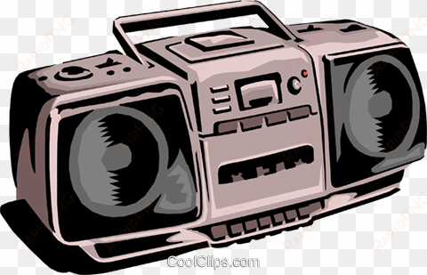portable stereo royalty free vector clip art illustration - cd player