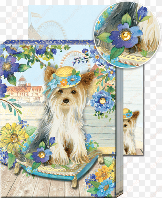 posh pets boardwalk yorkie pocket note pad - office boutique posh dogs in hats - pocket notepads