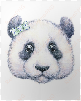 póster panda on white background - art print: margaritash's water color drawing