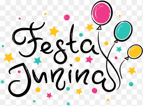 poster with hand-drawn text festa junina and balloons, - balao de festa junina psd