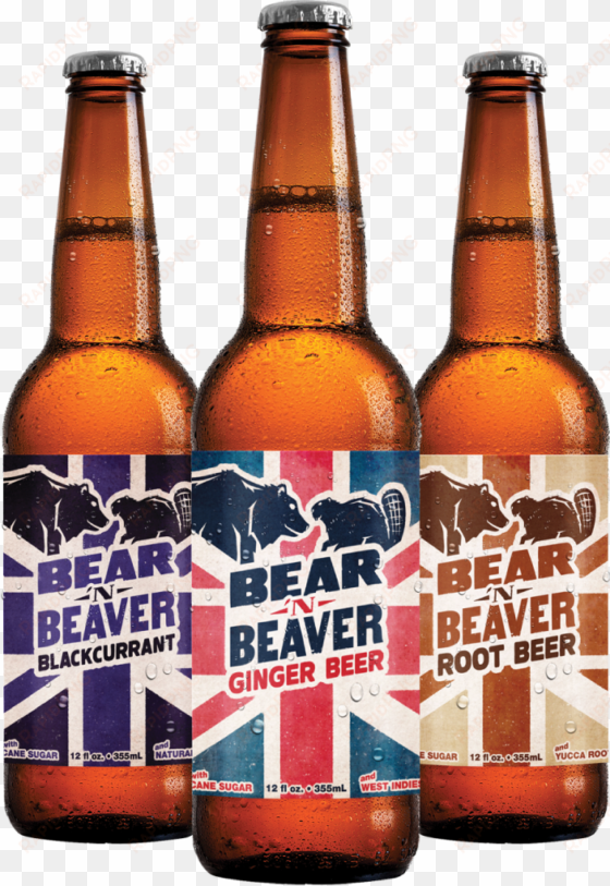 premium craft ginger beer served icy cold in brown - bear and beaver ginger beer