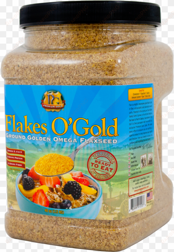 premium gold flakes o' gold coarse ground flaxseed,