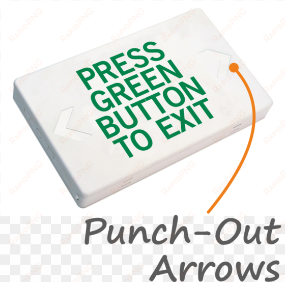 press green button to exit led with battery backup - exit sign