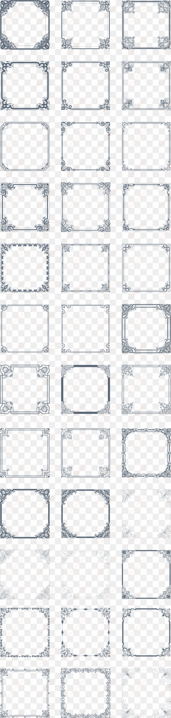 preview all the vintage vector borders, carefully traced - label