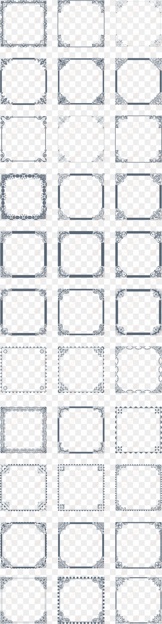 preview all the vintage vector borders, carefully traced - monochrome