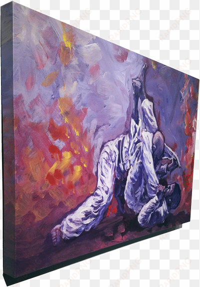 preview of bjj painting print hanging on wall - brazilian jiu jitsu paintings