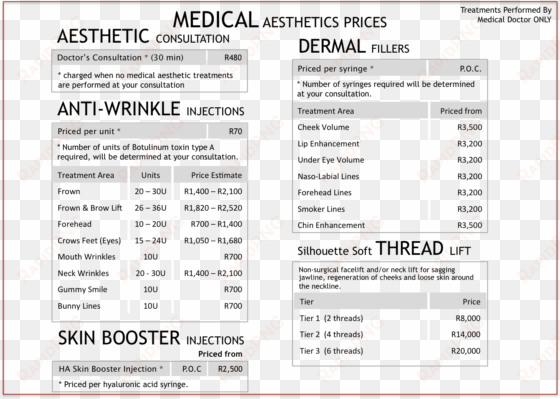 prices - 2016 - medical - aesthetics - 210 - 03 kb - medicine