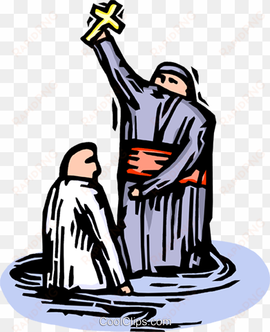 priest performing a baptism royalty free vector clip - priest performing baptism