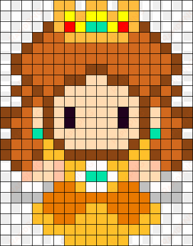 princess daisy sprite perler bead pattern / bead sprite - bead