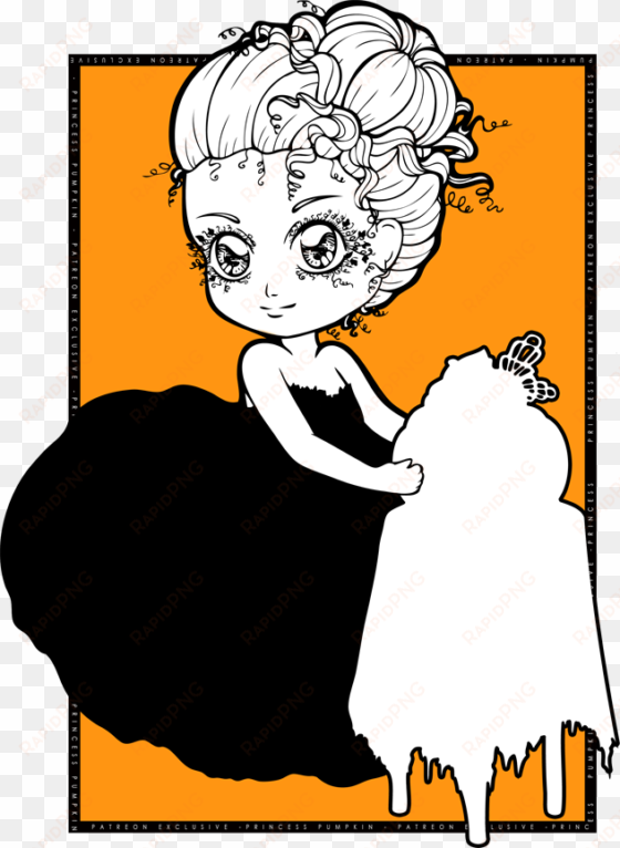 princess pumpkin chibi by chibivi-linearts on deviantart - line art