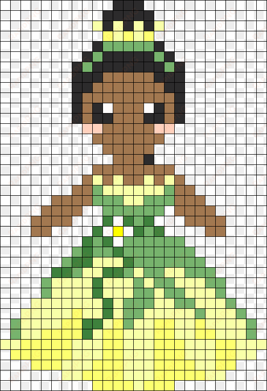 princess tiana perler bead pattern / bead sprite - pixel art disney princess