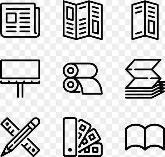 print 100 icons - stationery icon
