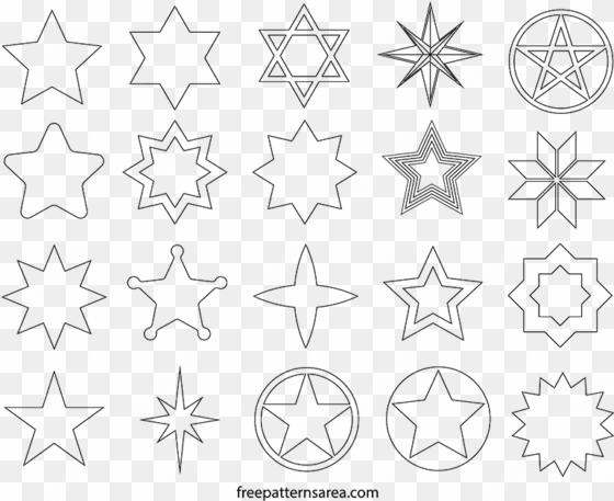 printable cut out star shapes templte - different stars vectors