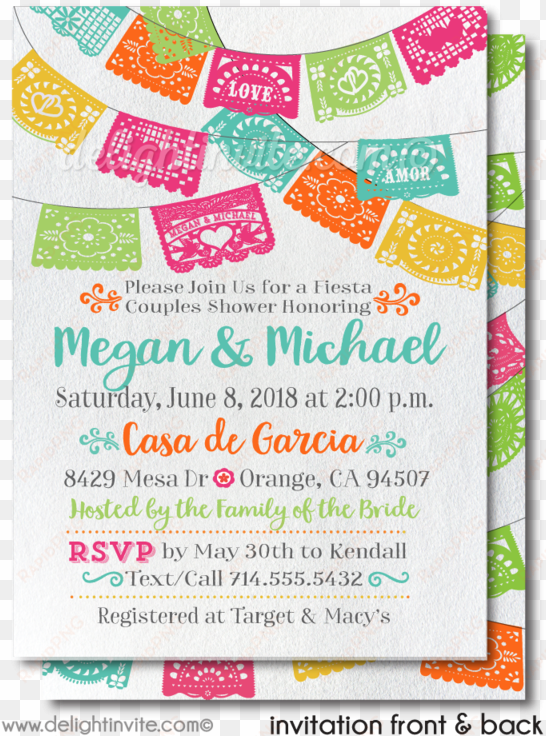 printed fiesta couples shower invitations - party