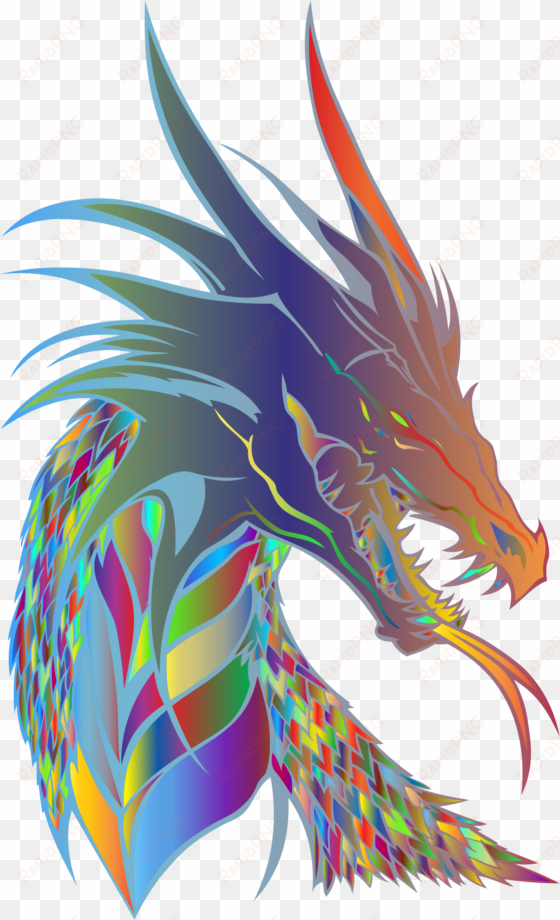 prismatic big image png - mythical creature head dragon