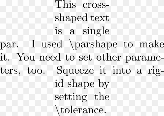 produce the cross-shaped paragraph on the left, the - number