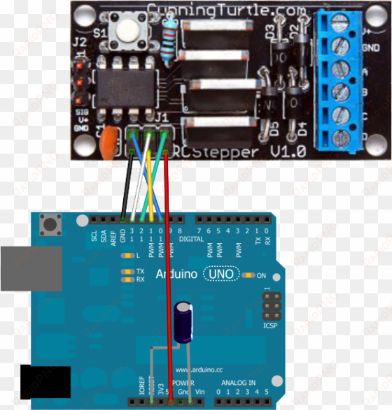 program rc stepper with arduino - serial lcd module 16x2 amber on black