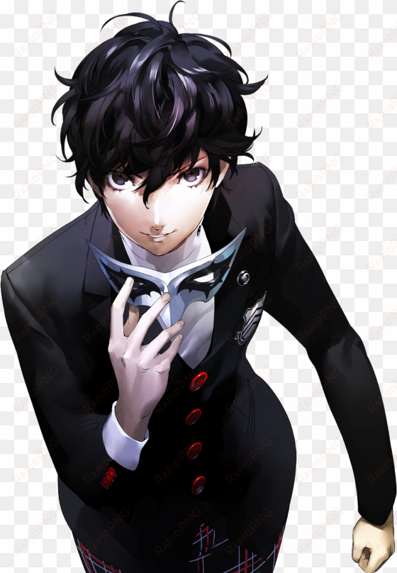 protagonist holding mask - persona 5 [ps3 game]