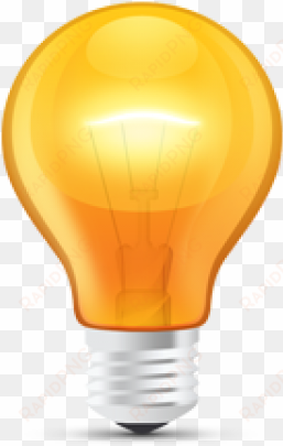 psd glossy orange light bulb - light bulb with transparent background