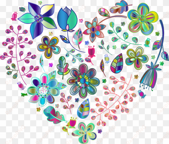 psychedelic lotus flower enhanced icons png - floral heart no background