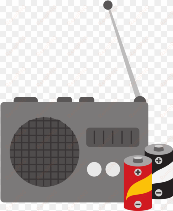 public radio exchange electric battery drawing encapsulated - radio with battery clipart