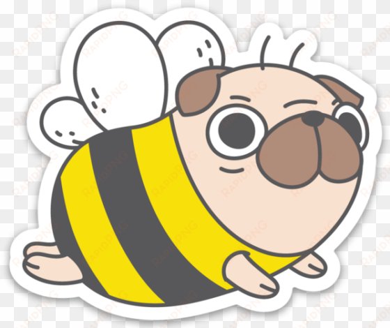 pug bee vinyl sticker - sticker