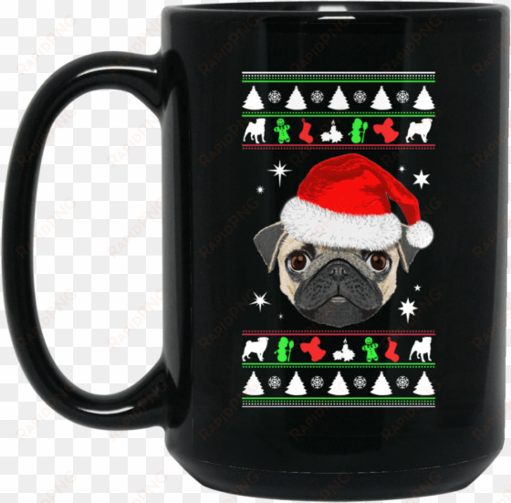 pug face christmas coffee mug - pug dog merry christmas and happy new year t shirt