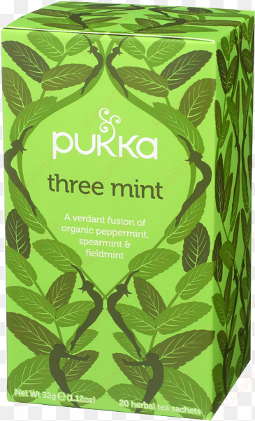 pukka tea herbal three mint - pukka herbs - organic herbal tea three mint - 20 sachets