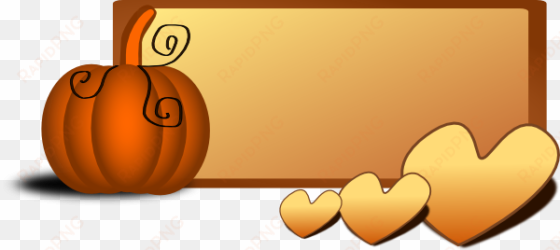 pumpkin with hearts banner clipart png for web