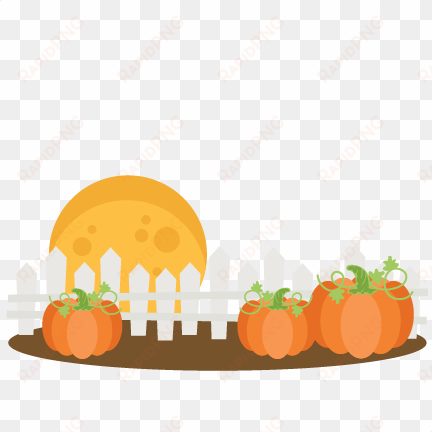 pumpkins with fence svg cutting files cute cut files - pumpkins on a fence