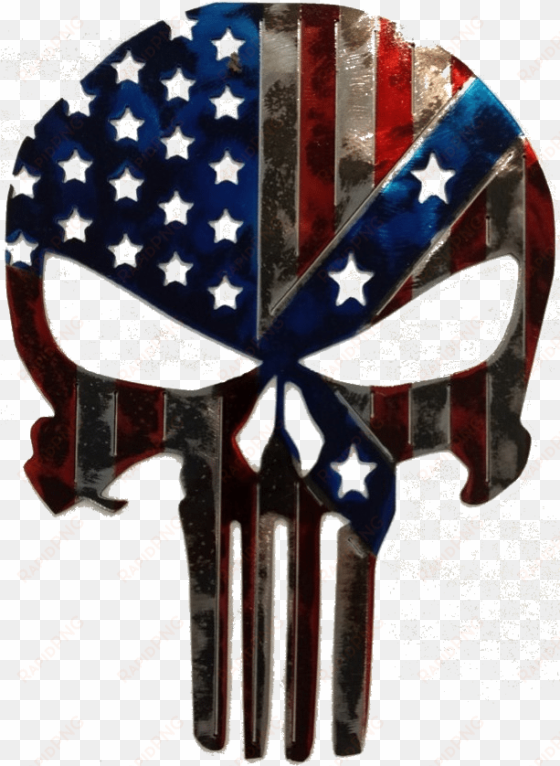 punisher american/confederate flag - punisher skull