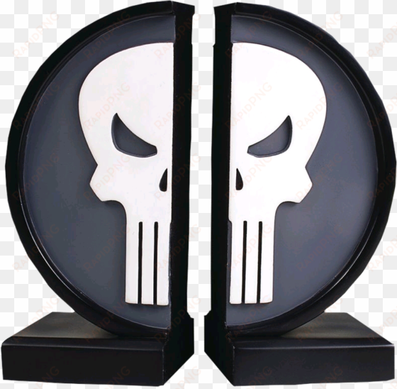 punisher logo bookends - punisher logo