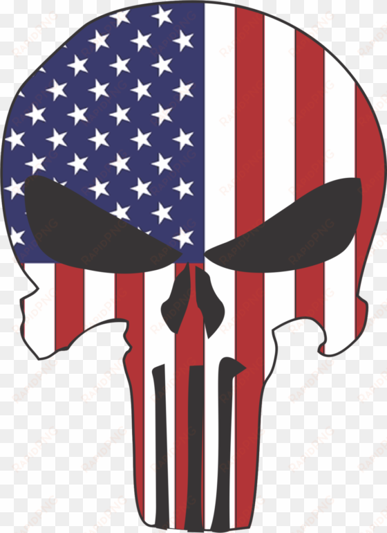 punisher skull usa flag - thin blue line punisher