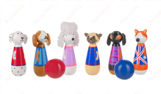 puppy love skittles - orange tree toys puppy love wooden skittles