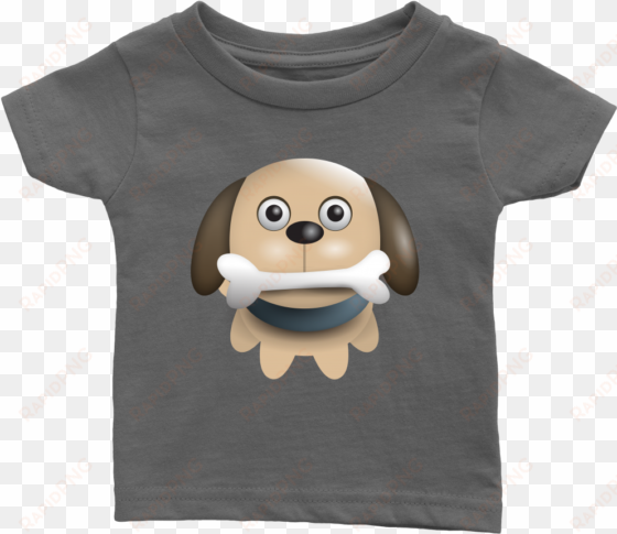 Puppy With Bone Infant 100% Cotton T-shirt - T-shirt transparent png image